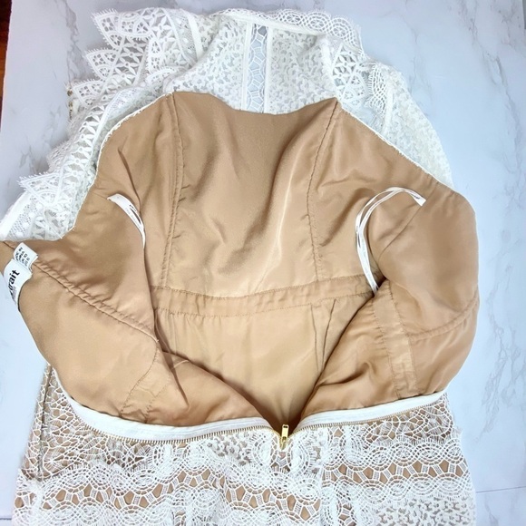 SELF PORTRAIT LONG WHITE LACE PANEL MIDI DRESS SLEEVELESS SZ 6 OR US SMALL - Picture 9 of 11